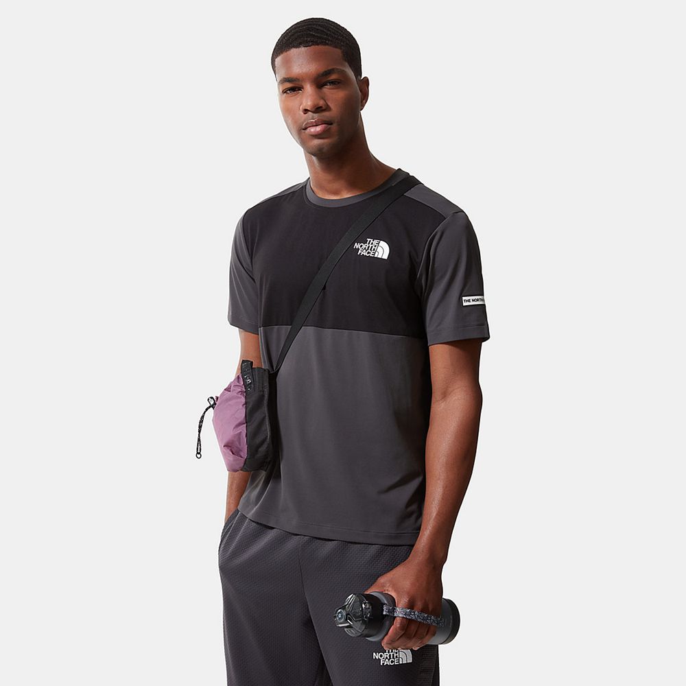 The North Face T-Shirts Mens Australia - The North Face Mountain Athletics Hybrid Grey / Black Runni